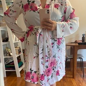Silky Floral Robe
